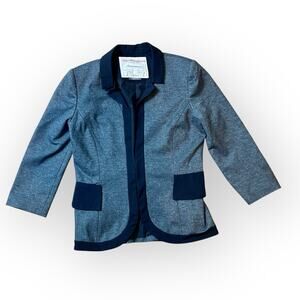 Anthropologie Blazer Womens Size 2 Grey Black Tweed Knit Cartonnier With Clasp